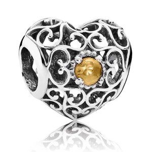 Pandora November Signature Heart Charm